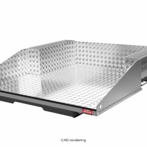 Lastläde med inbyggda sidofack. CAD-rendering.